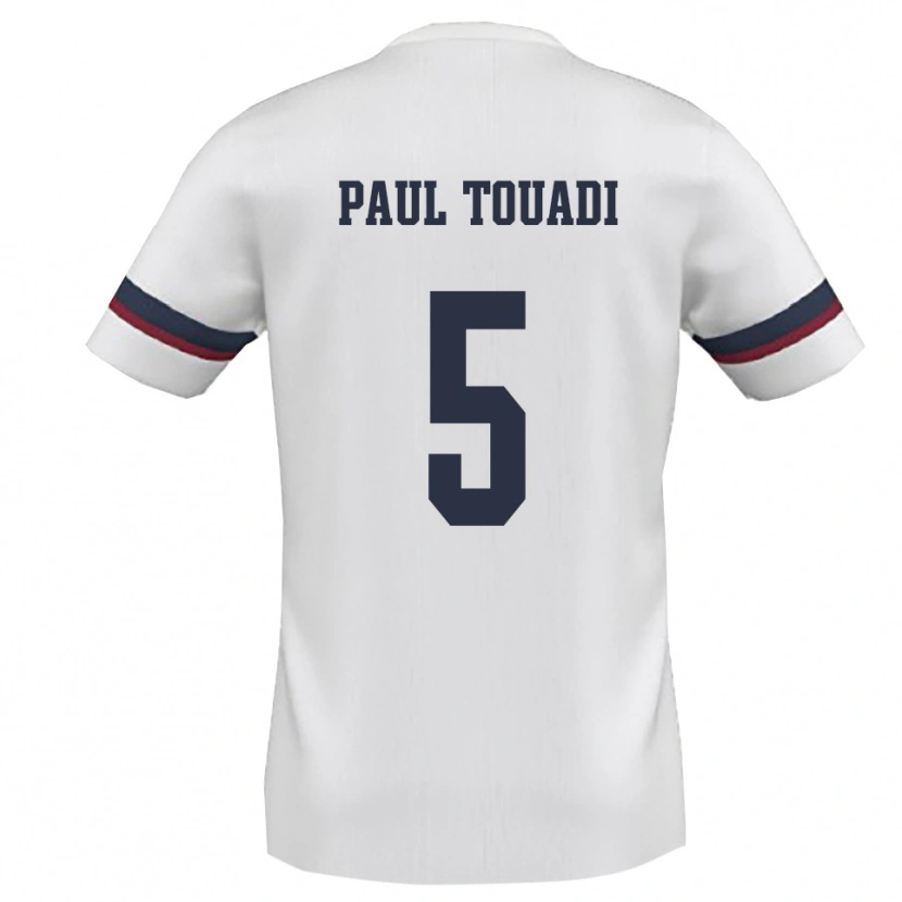 Danxen Kinderen Jean Paul Touadi #5 Wit Rood Uitshirt Uittenue 2025/26 T-Shirt