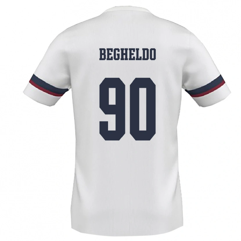Danxen Kinderen Gianmarco Begheldo #90 Wit Rood Uitshirt Uittenue 2025/26 T-Shirt