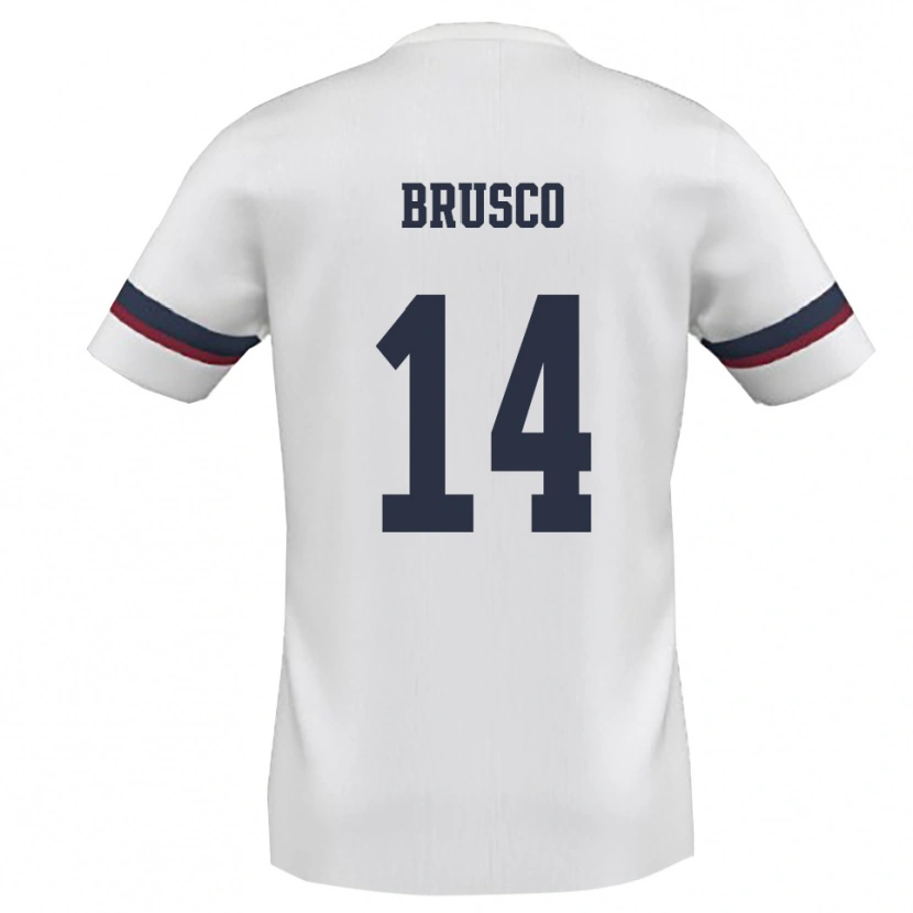 Danxen Kinderen Alessandro Brusco #14 Wit Rood Uitshirt Uittenue 2025/26 T-Shirt
