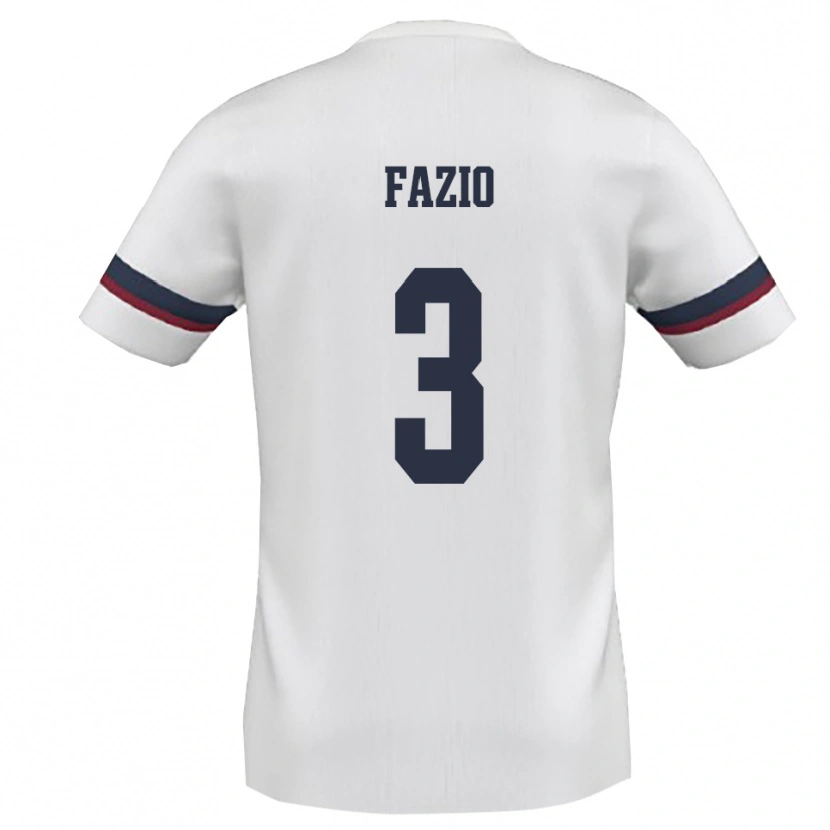 Danxen Kinderen Carlo Fazio #3 Wit Rood Uitshirt Uittenue 2025/26 T-Shirt