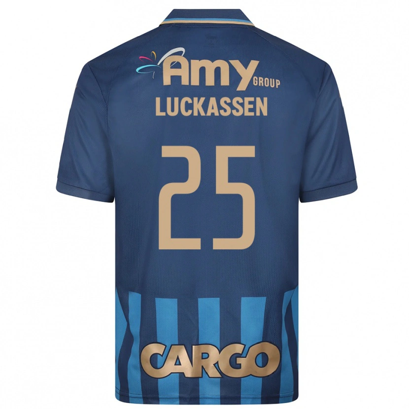 Danxen Kinderen Derrick Luckassen #25 Donkerblauw Blauw Uitshirt Uittenue 2025/26 T-Shirt