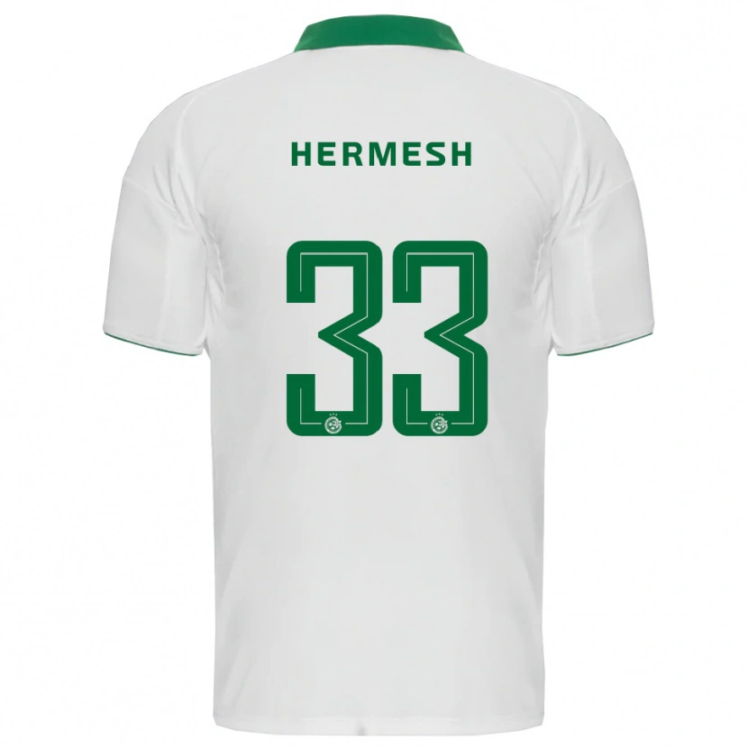 Danxen Kinderen Liam Hermesh #33 Wit Groen Uitshirt Uittenue 2025/26 T-Shirt
