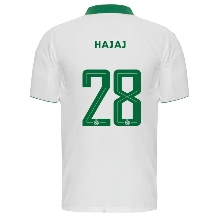 Danxen Kinderen Ilay Hajaj #28 Wit Groen Uitshirt Uittenue 2025/26 T-Shirt