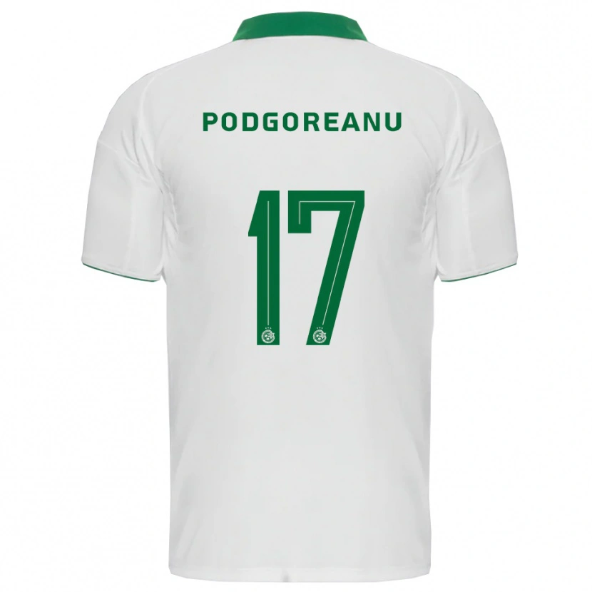 Danxen Kinderen Suf Podgoreanu #17 Wit Groen Uitshirt Uittenue 2025/26 T-Shirt