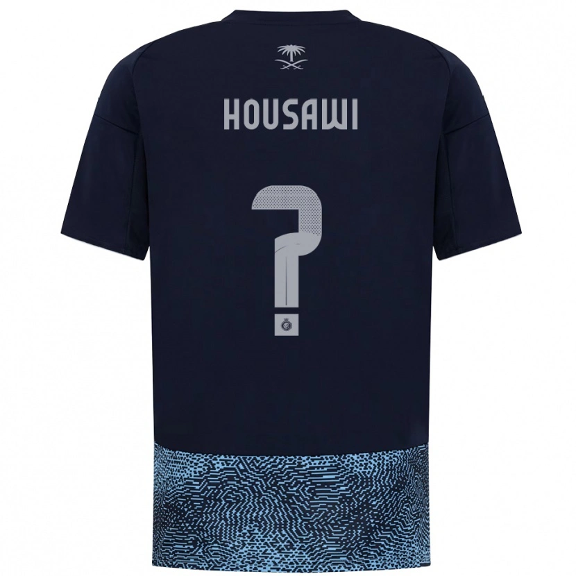 Danxen Kinderen Asser Housawi #0 Donkerblauw Hemelsblauw Uitshirt Uittenue 2025/26 T-Shirt