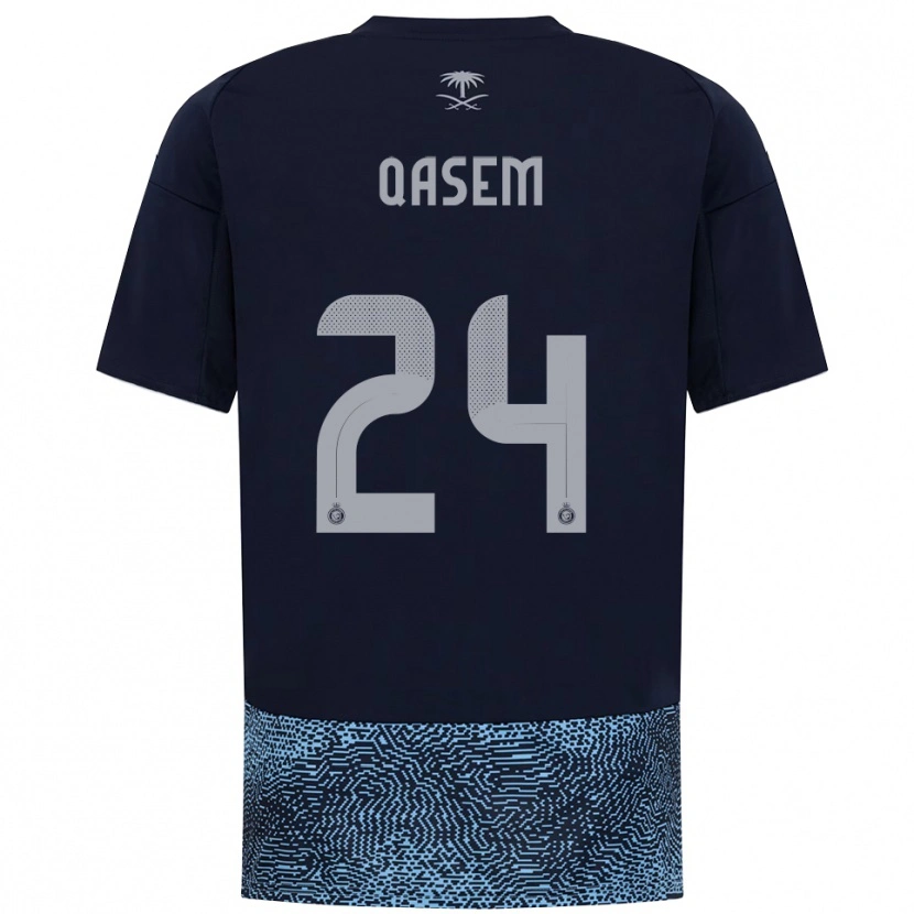 Danxen Kinderen Mohammed Qasem #24 Donkerblauw Hemelsblauw Uitshirt Uittenue 2025/26 T-Shirt