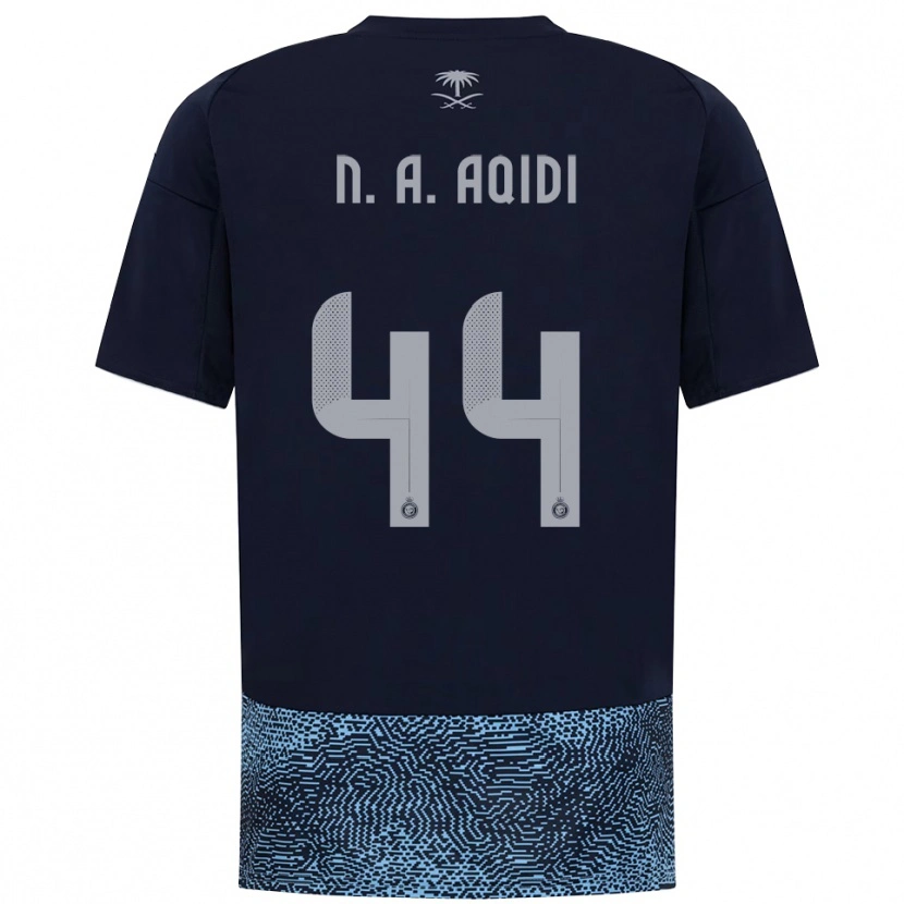 Danxen Kinderen Nawaf Al-Aqidi #44 Donkerblauw Hemelsblauw Uitshirt Uittenue 2025/26 T-Shirt