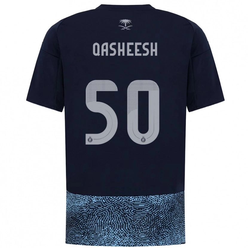 Danxen Kinderen Majed Qasheesh #50 Donkerblauw Hemelsblauw Uitshirt Uittenue 2025/26 T-Shirt