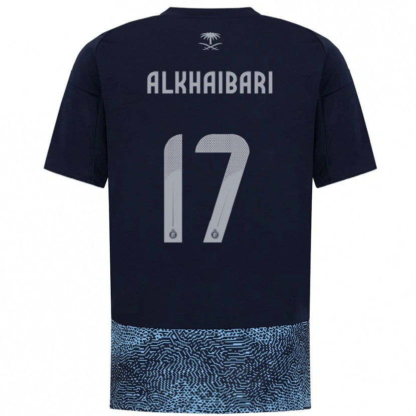 Danxen Kinderen Abdullah Al-Khaibari #17 Donkerblauw Hemelsblauw Uitshirt Uittenue 2025/26 T-Shirt