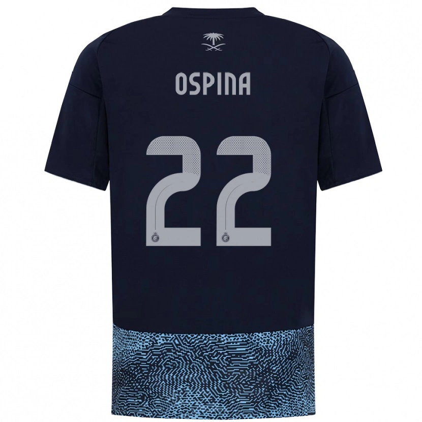 Danxen Kinderen David Ospina #22 Donkerblauw Hemelsblauw Uitshirt Uittenue 2025/26 T-Shirt