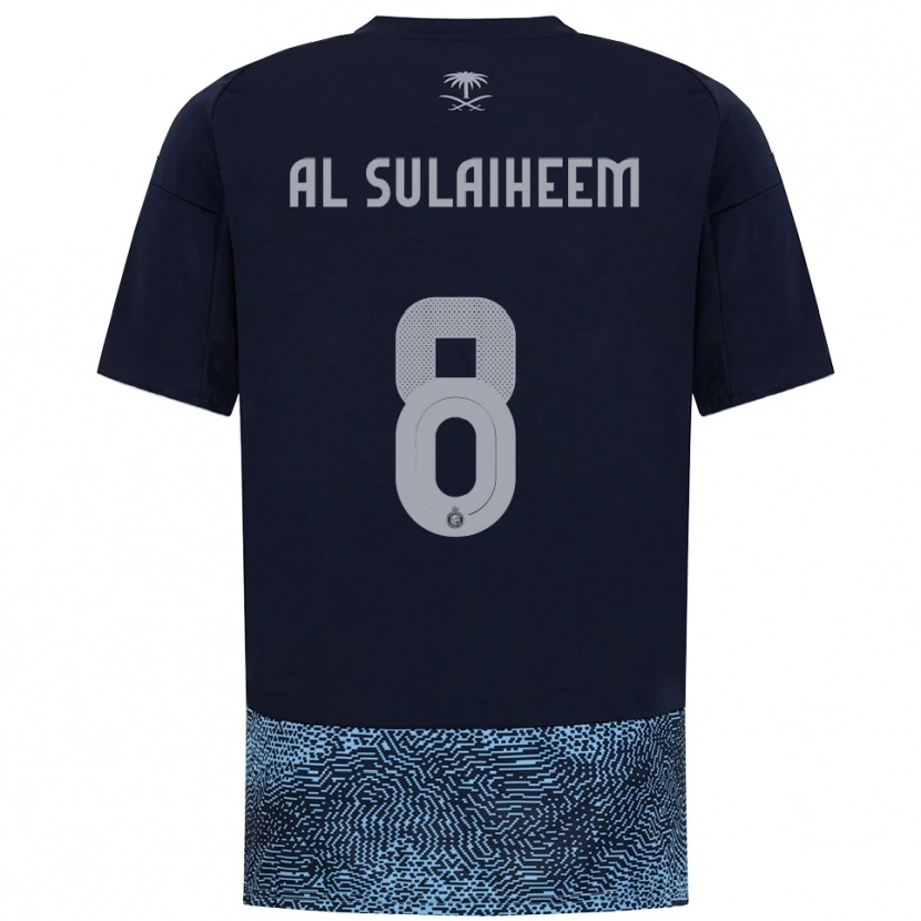 Danxen Kinderen Abdulmajeed Al-Sulayhim #8 Donkerblauw Hemelsblauw Uitshirt Uittenue 2025/26 T-Shirt