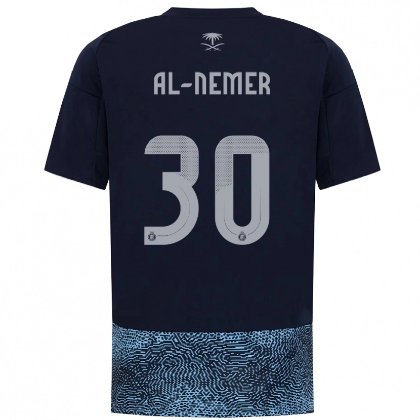 Danxen Kinderen Meshari Al-Nemer #30 Donkerblauw Hemelsblauw Uitshirt Uittenue 2025/26 T-Shirt