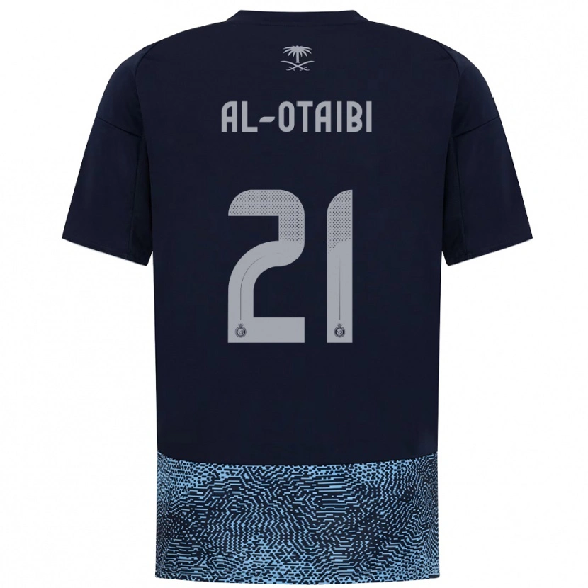 Danxen Kinderen Abdulrahman Al-Otaibi #21 Donkerblauw Hemelsblauw Uitshirt Uittenue 2025/26 T-Shirt