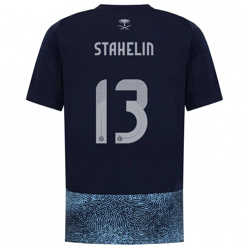 Danxen Kinderen Izabela Stahelin #13 Donkerblauw Hemelsblauw Uitshirt Uittenue 2025/26 T-Shirt
