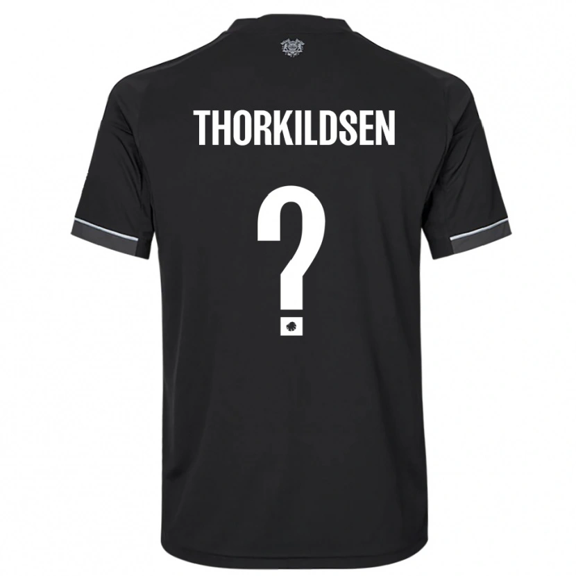 Danxen Kinderen Elias Thorkildsen #0 Zwart Wit Uitshirt Uittenue 2025/26 T-Shirt