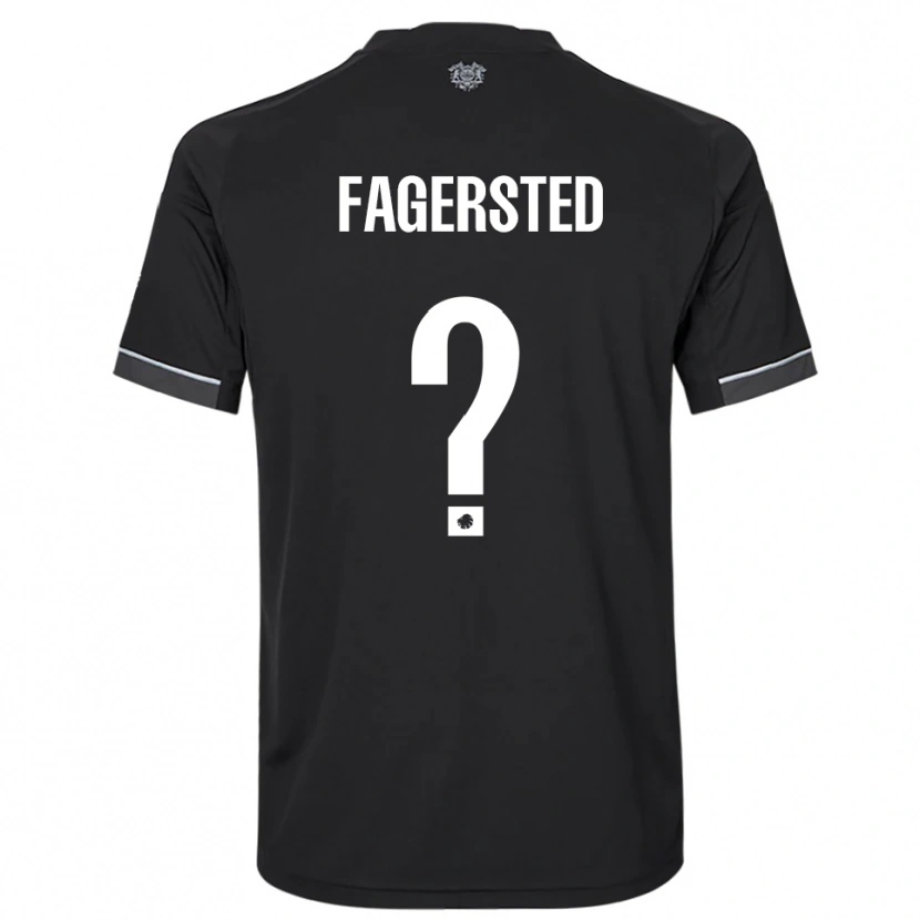 Danxen Kinderen Johan Fagersted #0 Zwart Wit Uitshirt Uittenue 2025/26 T-Shirt