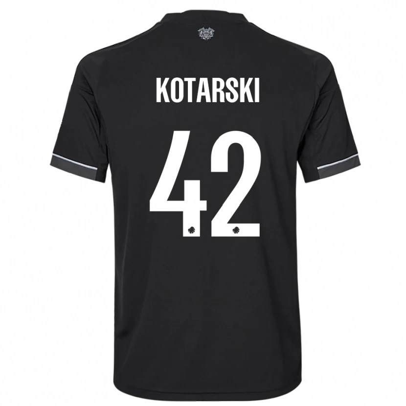 Danxen Kinderen Dominik Kotarski #42 Zwart Wit Uitshirt Uittenue 2025/26 T-Shirt