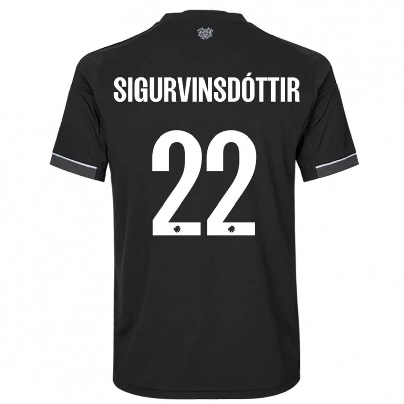 Danxen Kinderen Sunneva Sigurvinsdóttir #22 Zwart Wit Uitshirt Uittenue 2025/26 T-Shirt