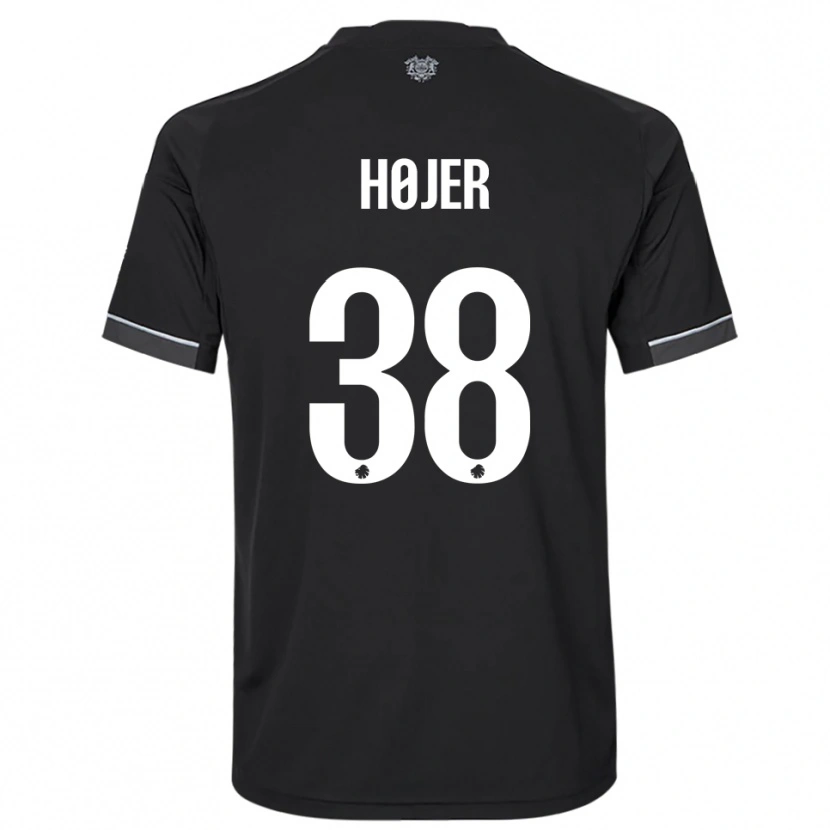 Danxen Kinderen Oliver Højer #38 Zwart Wit Uitshirt Uittenue 2025/26 T-Shirt