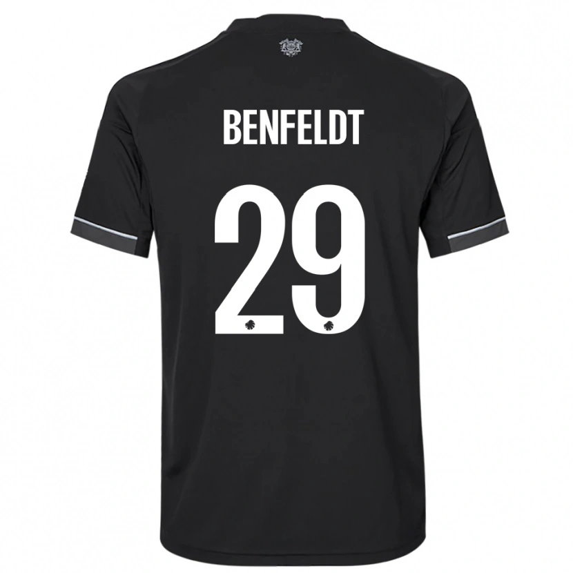 Danxen Kinderen Frederikke Benfeldt #29 Zwart Wit Uitshirt Uittenue 2025/26 T-Shirt