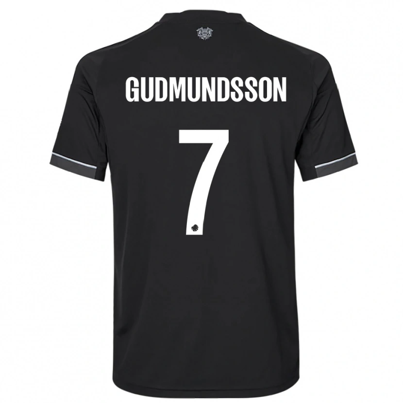 Danxen Kinderen Galdur Gudmundsson #7 Zwart Wit Uitshirt Uittenue 2025/26 T-Shirt