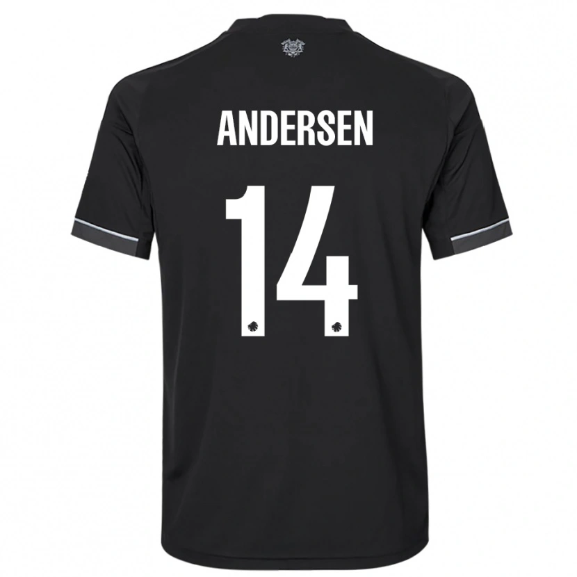 Danxen Kinderen Svava Andersen #14 Zwart Wit Uitshirt Uittenue 2025/26 T-Shirt