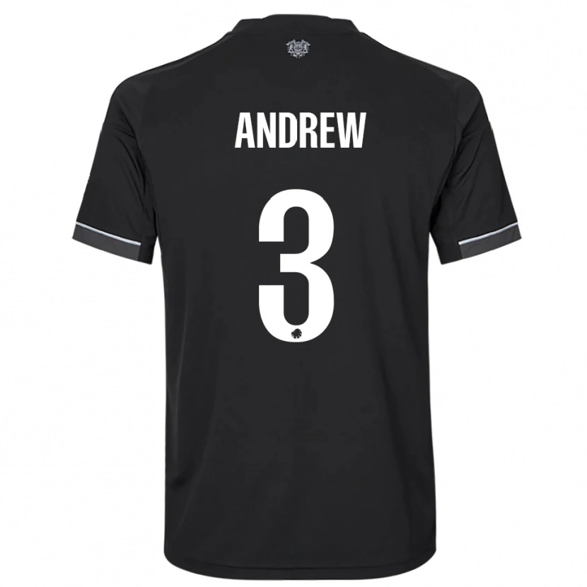Danxen Kinderen Tristan Andrew #3 Zwart Wit Uitshirt Uittenue 2025/26 T-Shirt