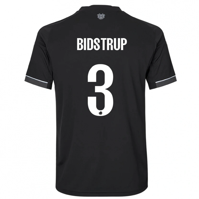 Danxen Kinderen Hjalte Bidstrup #3 Zwart Wit Uitshirt Uittenue 2025/26 T-Shirt