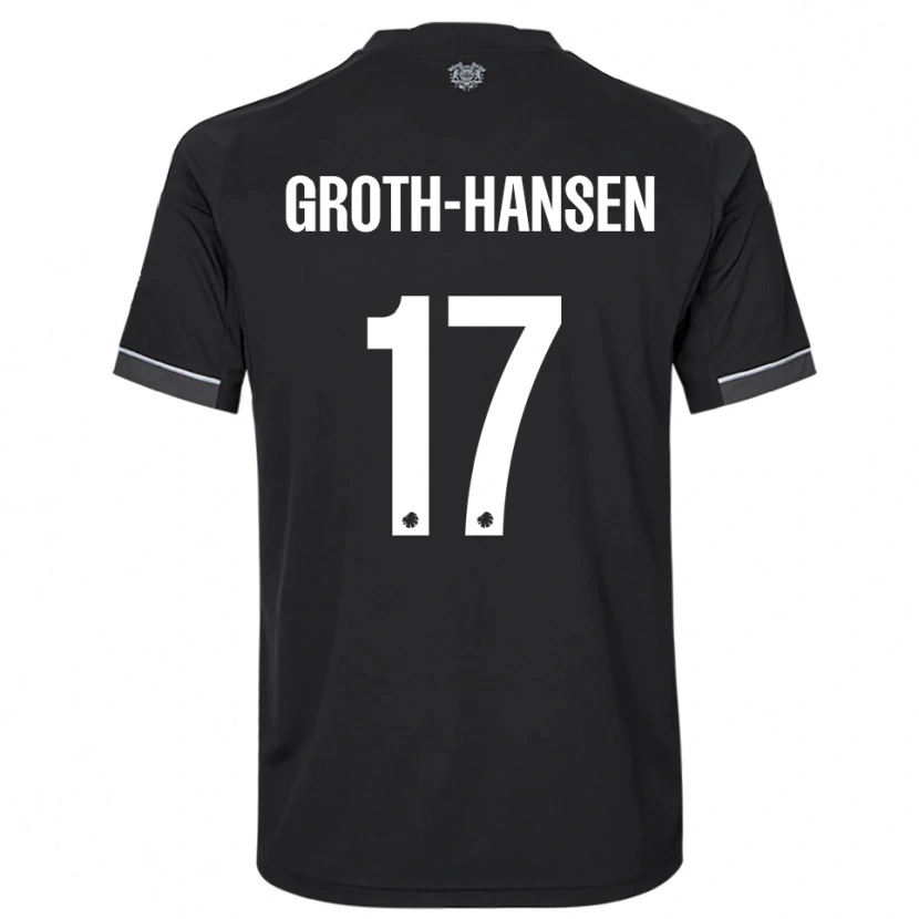 Danxen Kinderen Paula Groth-Hansen #17 Zwart Wit Uitshirt Uittenue 2025/26 T-Shirt