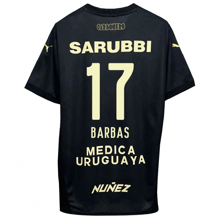 Danxen Kinderen Germán Barbas #17 Zwart Goud Uitshirt Uittenue 2025/26 T-Shirt
