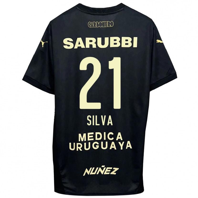 Danxen Kinderen Gastón Silva #21 Zwart Goud Uitshirt Uittenue 2025/26 T-Shirt