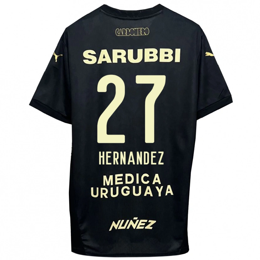 Danxen Kinderen Lucas Hernández #27 Zwart Goud Uitshirt Uittenue 2025/26 T-Shirt