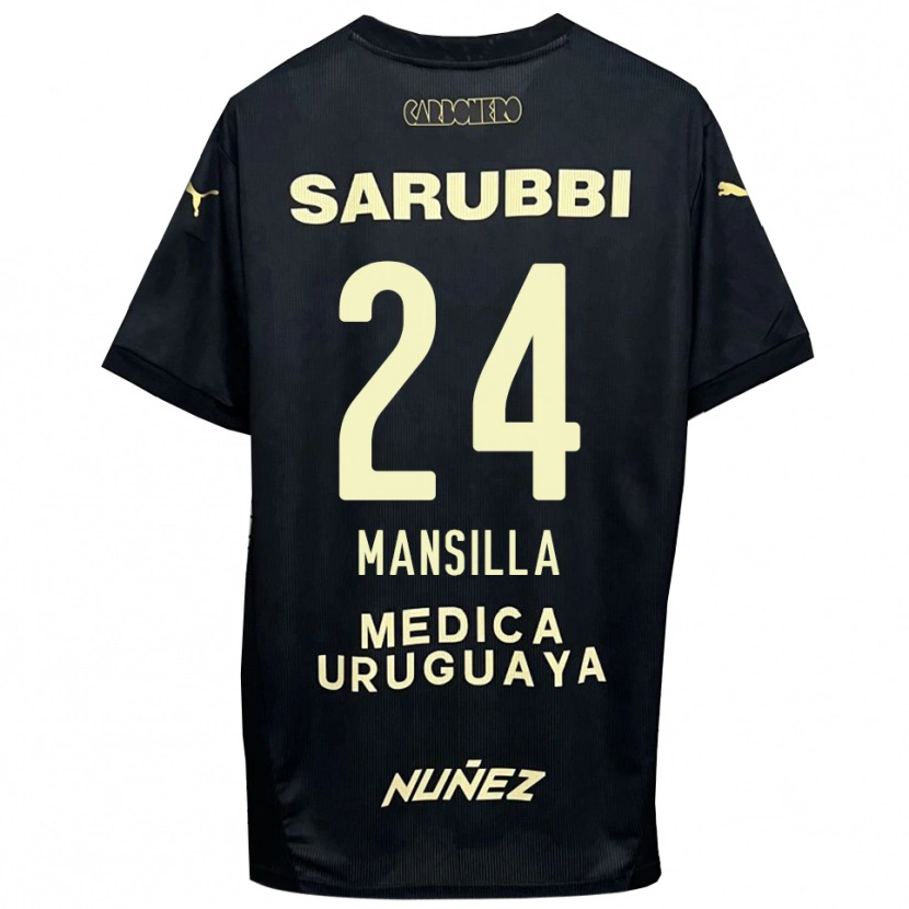 Danxen Kinderen Brian Mansilla #24 Zwart Goud Uitshirt Uittenue 2025/26 T-Shirt