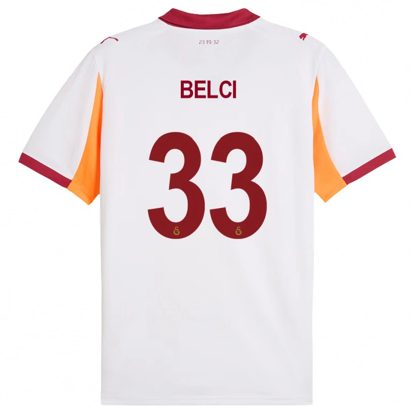 Danxen Kinderen Çiğdem Belci #33 Wit Rood Uitshirt Uittenue 2025/26 T-Shirt