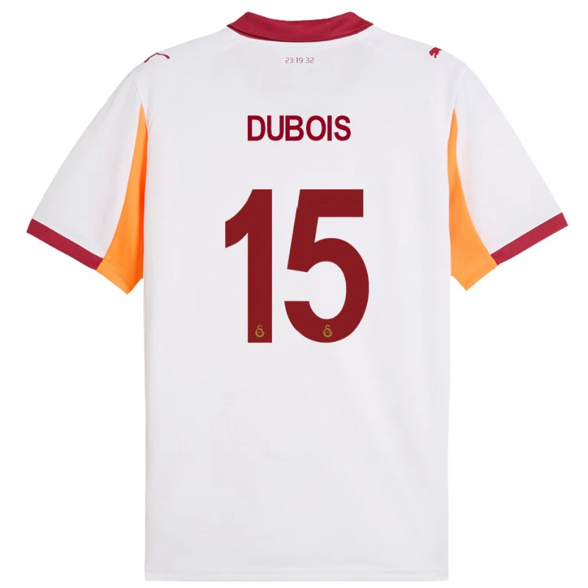 Danxen Kinderen Léo Dubois #15 Wit Rood Uitshirt Uittenue 2025/26 T-Shirt