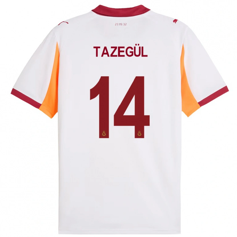 Danxen Kinderen Onur Tazegül #14 Wit Rood Uitshirt Uittenue 2025/26 T-Shirt