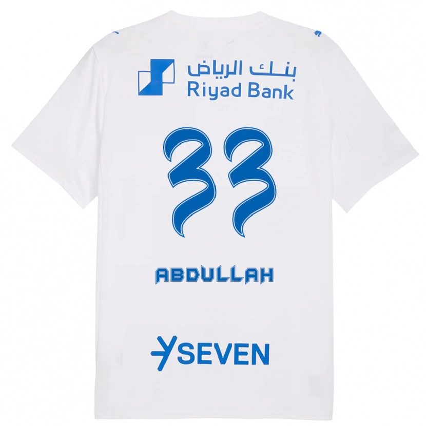Danxen Kinderen Abdullah Al-Zaid #33 Wit Blauw Uitshirt Uittenue 2025/26 T-Shirt