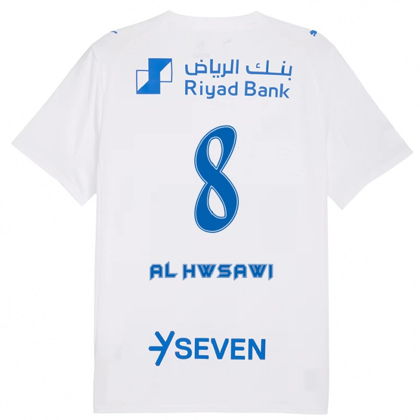 Danxen Kinderen Al Bandari Al-Hwsawi #8 Wit Blauw Uitshirt Uittenue 2025/26 T-Shirt