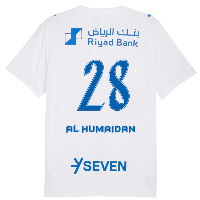 Danxen Kinderen Fay Al-Humaidan #28 Wit Blauw Uitshirt Uittenue 2025/26 T-Shirt