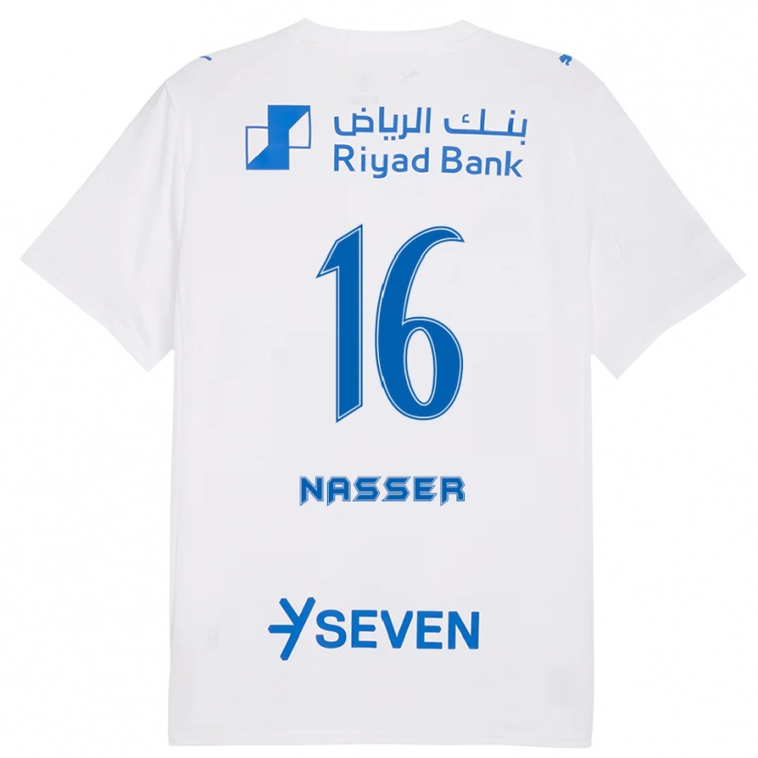Danxen Kinderen Nasser Al-Dawsari #16 Wit Blauw Uitshirt Uittenue 2025/26 T-Shirt