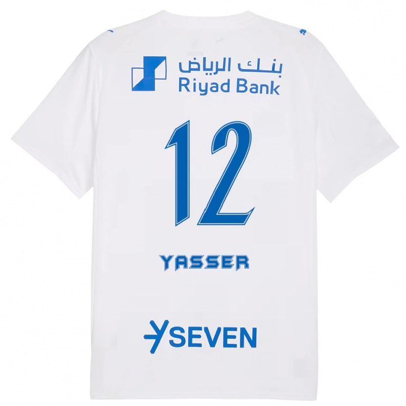 Danxen Kinderen Yasser Al-Shahrani #12 Wit Blauw Uitshirt Uittenue 2025/26 T-Shirt