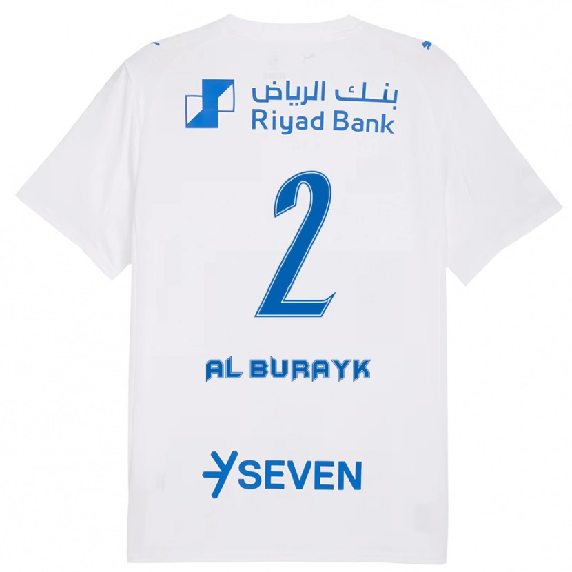 Danxen Kinderen Mohammed Al-Burayk #2 Wit Blauw Uitshirt Uittenue 2025/26 T-Shirt