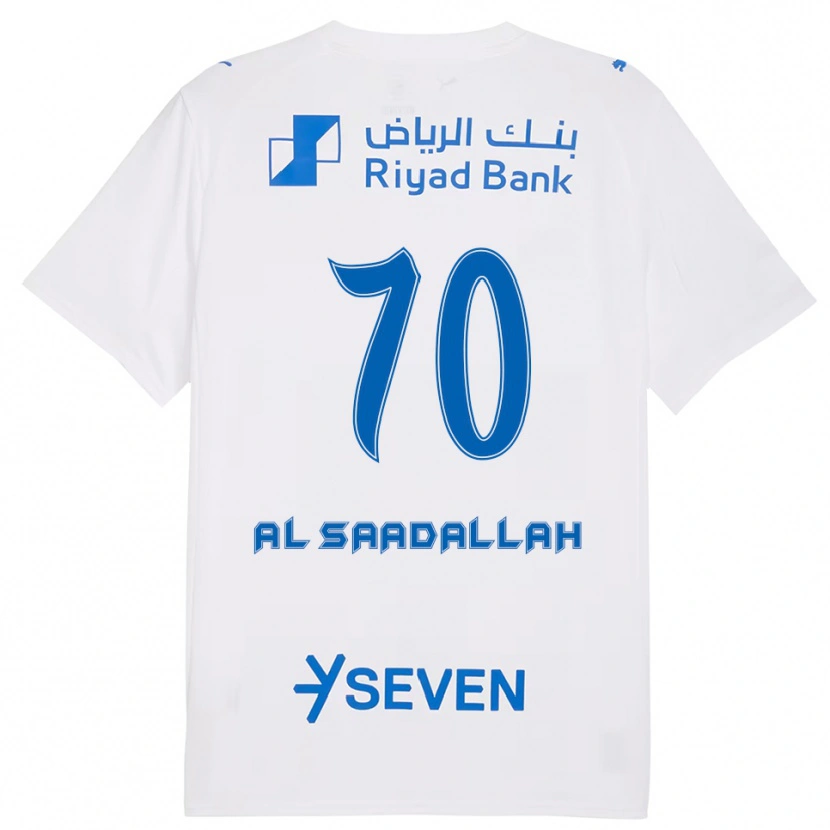 Danxen Kinderen Hessa Al-Saadallah #70 Wit Blauw Uitshirt Uittenue 2025/26 T-Shirt