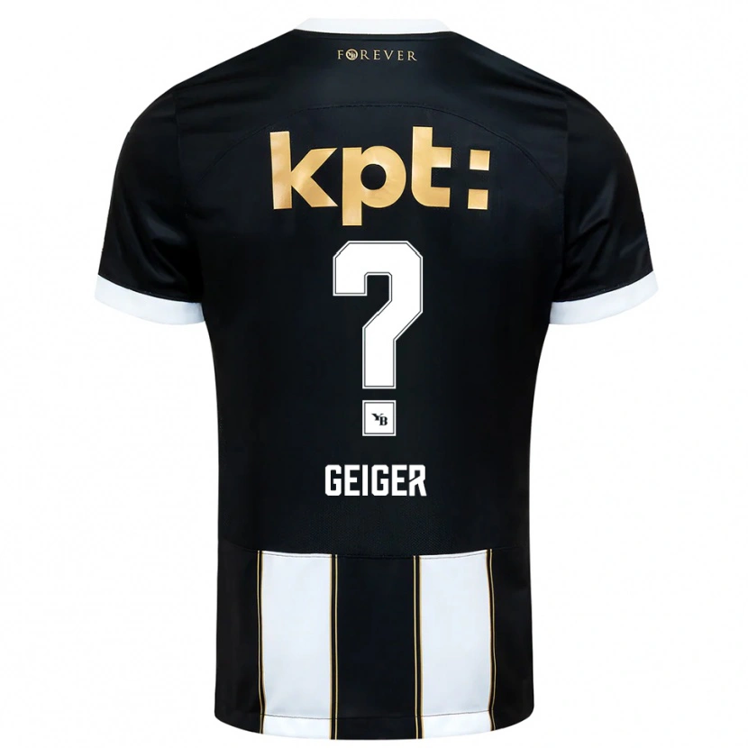 Danxen Kinderen Gaspar Geiger #0 Zwart Wit Uitshirt Uittenue 2025/26 T-Shirt