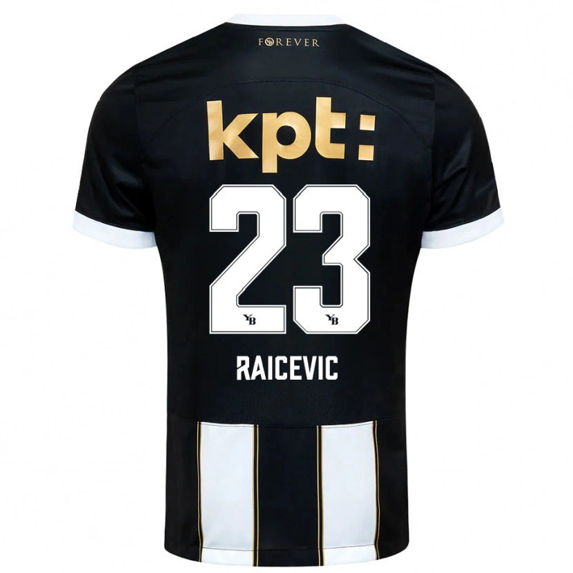 Danxen Kinderen Stevan Raicevic #23 Zwart Wit Uitshirt Uittenue 2025/26 T-Shirt