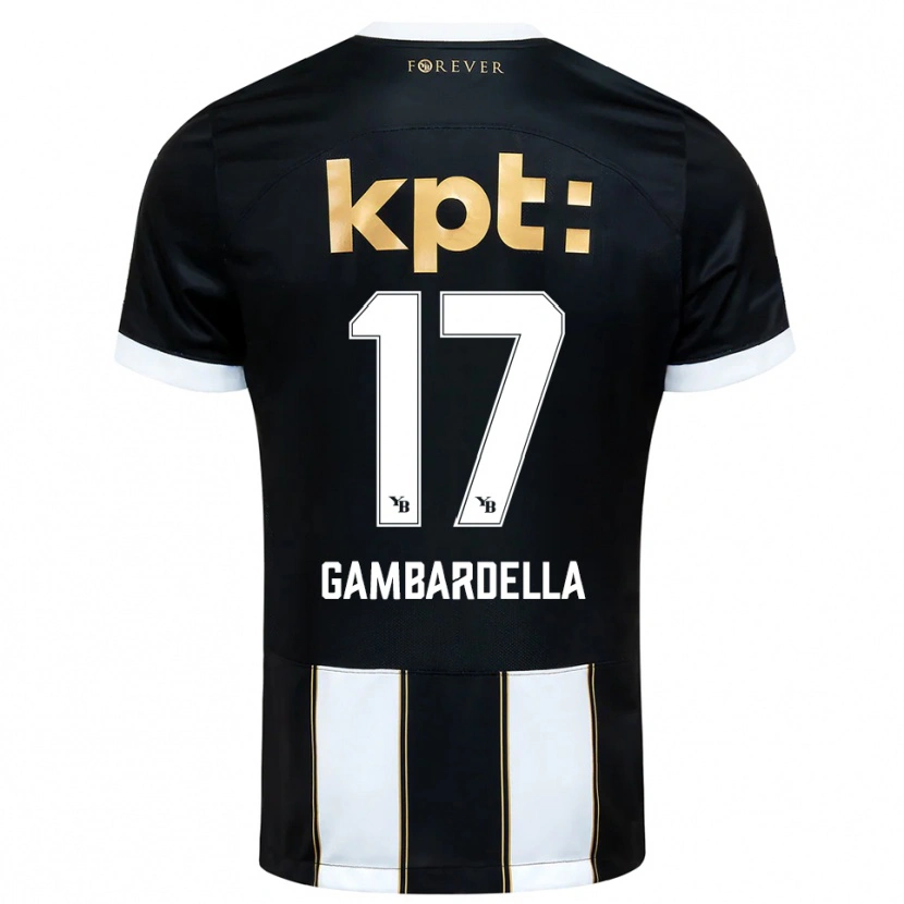 Danxen Kinderen Matteo Gambardella #17 Zwart Wit Uitshirt Uittenue 2025/26 T-Shirt
