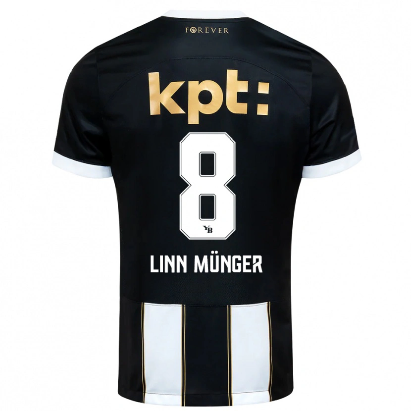 Danxen Kinderen Noa Linn Münger #8 Zwart Wit Uitshirt Uittenue 2025/26 T-Shirt