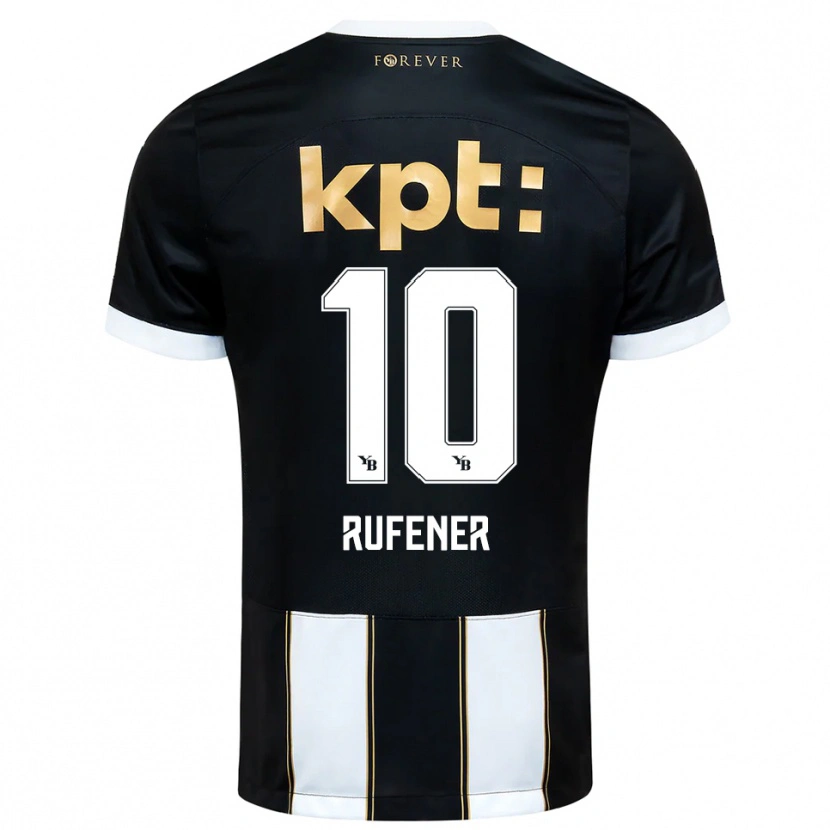 Danxen Kinderen Elio Rufener #10 Zwart Wit Uitshirt Uittenue 2025/26 T-Shirt