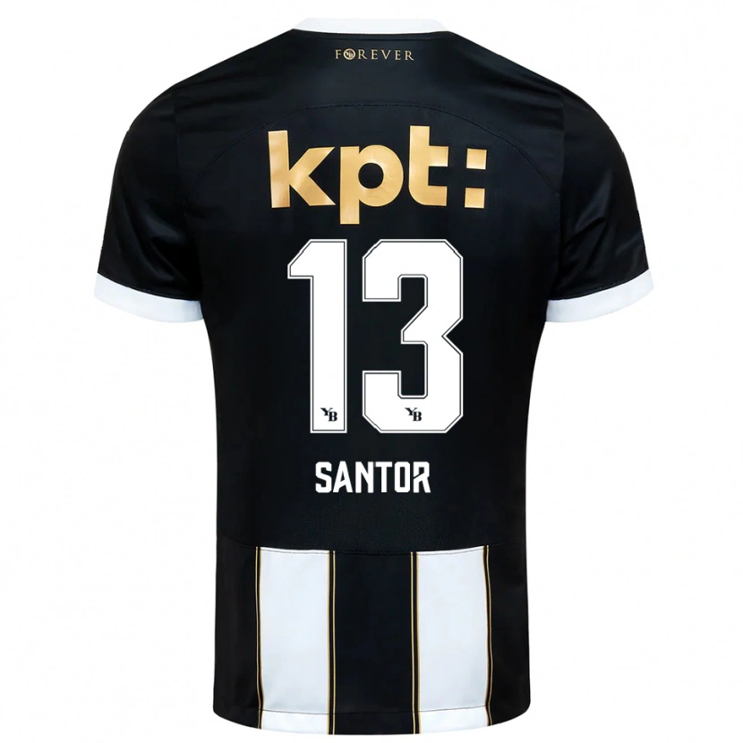 Danxen Kinderen Luca Santor #13 Zwart Wit Uitshirt Uittenue 2025/26 T-Shirt