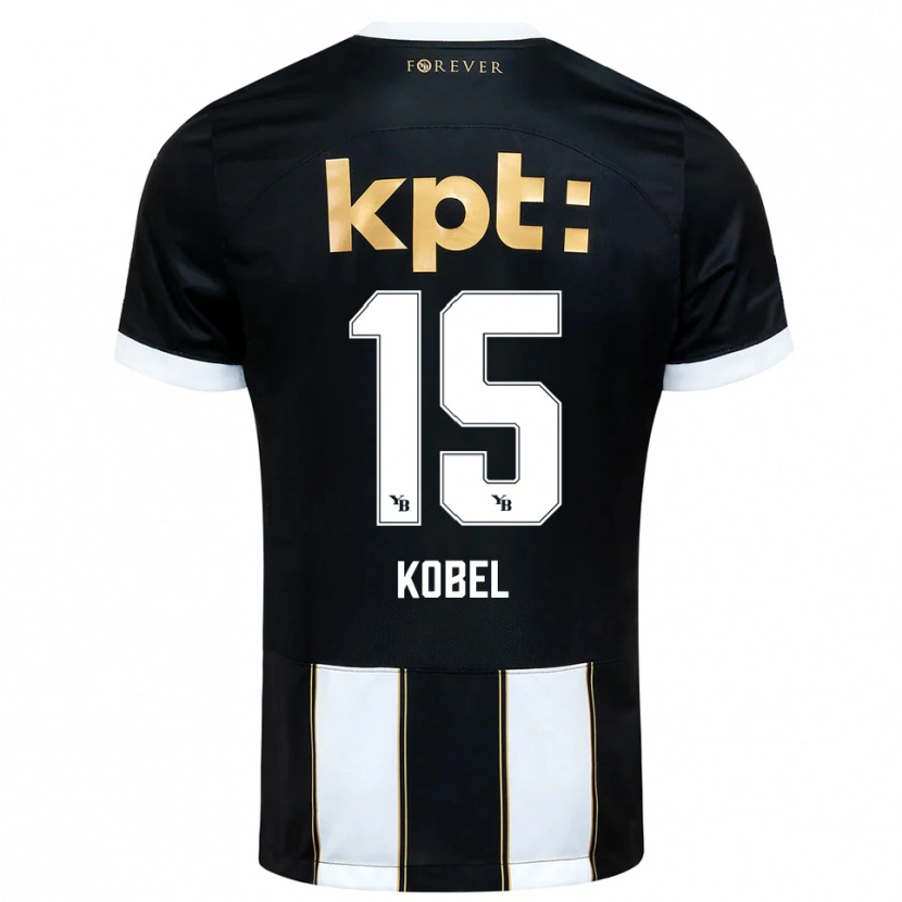 Danxen Kinderen Jori Kobel #15 Zwart Wit Uitshirt Uittenue 2025/26 T-Shirt